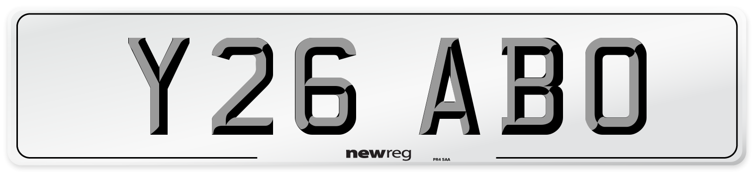Y26 ABO Number Plate from New Reg